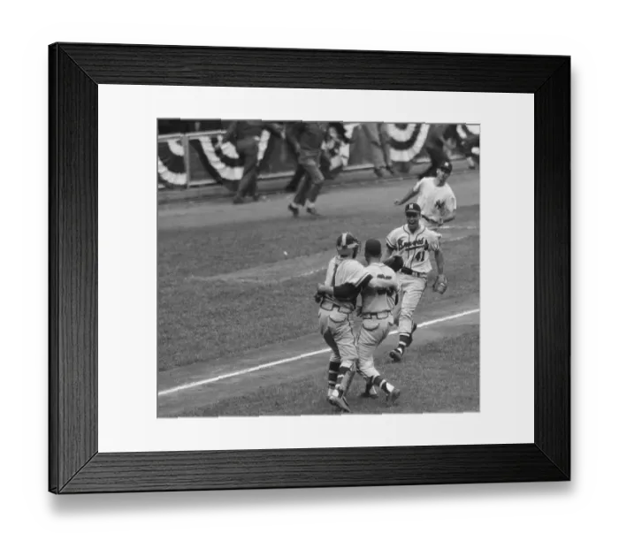 Framed Print : Baseball Players in Jubilant Action Framed Print : Baseball Players in Jubilant Action