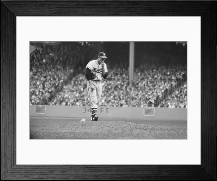 Framed Print : Lew Burdette in World Series Action Framed Print : Lew Burdette in World Series Action
