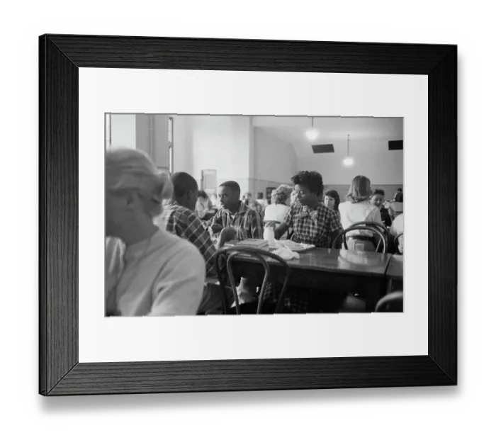 Framed Print : African American Students in Lunchroom Framed Print : African American Students in Lunchroom