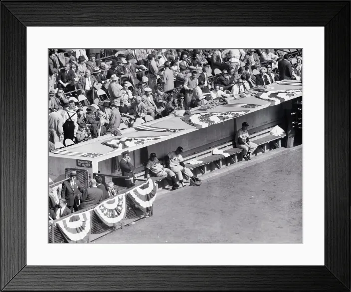 Framed Print : Yankee Teammates Sitting n Bench Framed Print : Yankee Teammates Sitting n Bench