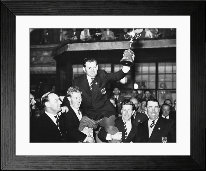Framed Print : Dai Rees Holding Ryder Cup Trophy