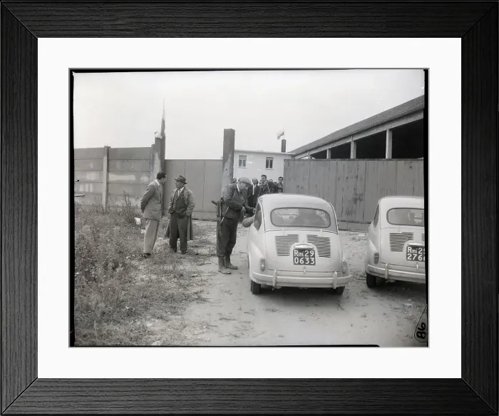 Framed Print : Armed Guard Checking Automobile Framed Print : Armed Guard Checking Automobile