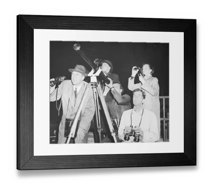 Framed Print : Group Look at Sky with Telescope and Binoculars Framed Print : Group Look at Sky with Telescope and Binoculars