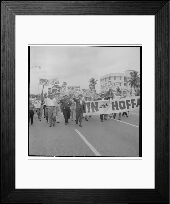 Framed Print : Jimmy Hoffa Leading Parade of Supporters Framed Print : Jimmy Hoffa Leading Parade of Supporters