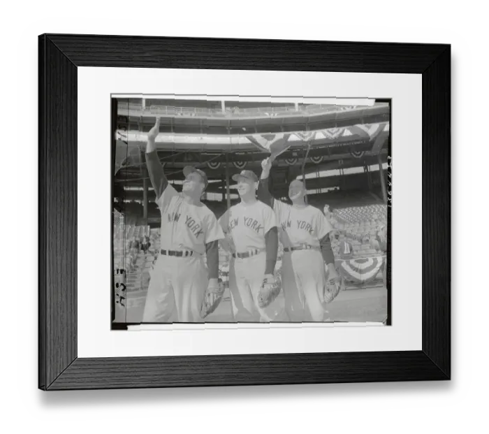 Framed Print : Bauer, Mantle and Slaughter Waving Framed Print : Bauer, Mantle and Slaughter Waving