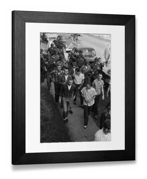 Framed Print : Troops Escorting Students Away Framed Print : Troops Escorting Students Away