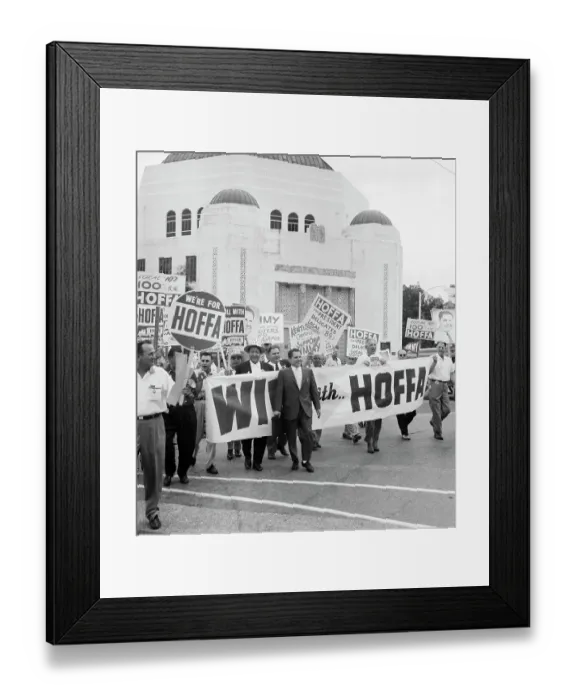 Framed Print : James Hoffa Leading Parade of Supporters