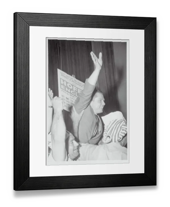 Framed Print : Jimmy Hoffa Being Carried by Supporters Framed Print : Jimmy Hoffa Being Carried by Supporters