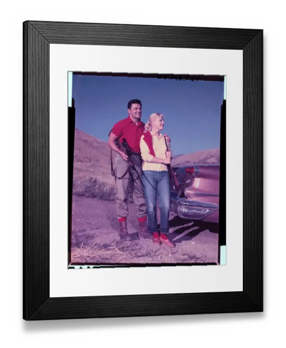 Framed Print : Cornel Wilde and Jean Wallace Hunting Deer in Utah Framed Print : Cornel Wilde and Jean Wallace Hunting Deer in Utah