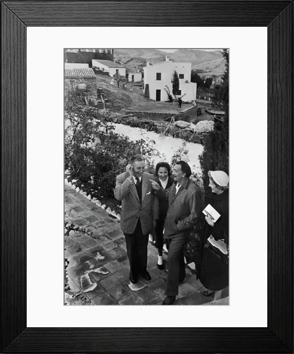 Framed Print : Walt Disney and Dali Friends Standing on Sidewalk Framed Print : Walt Disney and Dali Friends Standing on Sidewalk