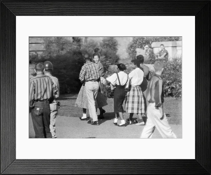 Framed Print : Black Students Walking to Integrated School Framed Print : Black Students Walking to Integrated School