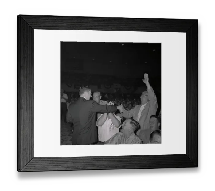 Framed Print : Jimmy Hoffa Greeting Friends at Convention Framed Print : Jimmy Hoffa Greeting Friends at Convention