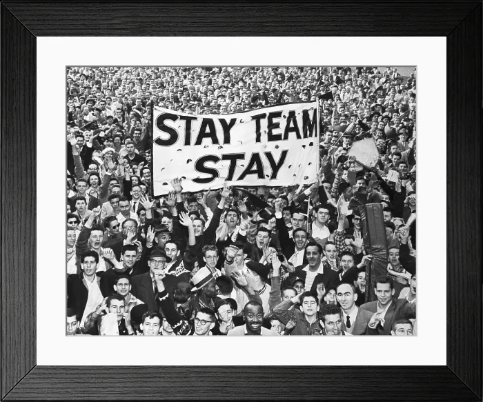 Framed Print : Crowd / Fans Hold Aloft Banner;'Stay Team Framed Print : Crowd / Fans Hold Aloft Banner;'Stay Team