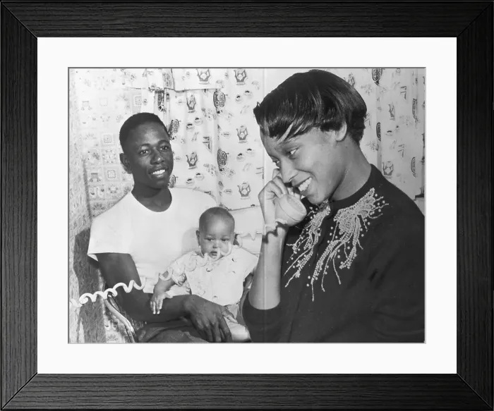 Framed Print : Hank Aaron at Home with His Family Framed Print : Hank Aaron at Home with His Family