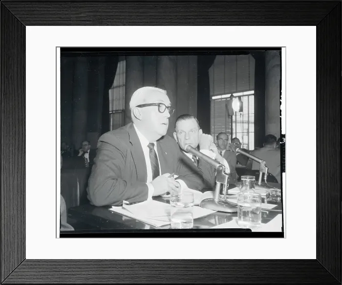 Framed Print : George Fitzgerald and Jimmy Hoffa at Senate Hearing Framed Print : George Fitzgerald and Jimmy Hoffa at Senate Hearing