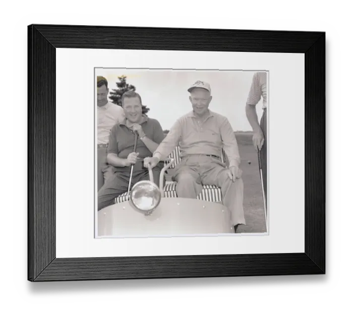 Framed Print : Henry Ford II and Dwight Eisenhower in Golf Cart Framed Print : Henry Ford II and Dwight Eisenhower in Golf Cart