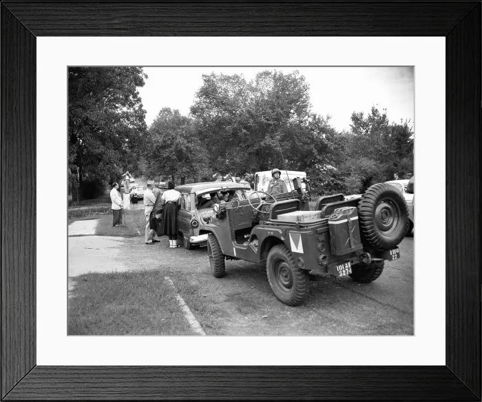 Framed Print : Army Station Wagon and Jeeps Framed Print : Army Station Wagon and Jeeps