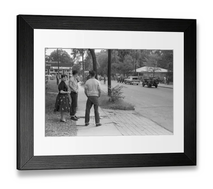 Framed Print : Students Standing Outside School Building Framed Print : Students Standing Outside School Building