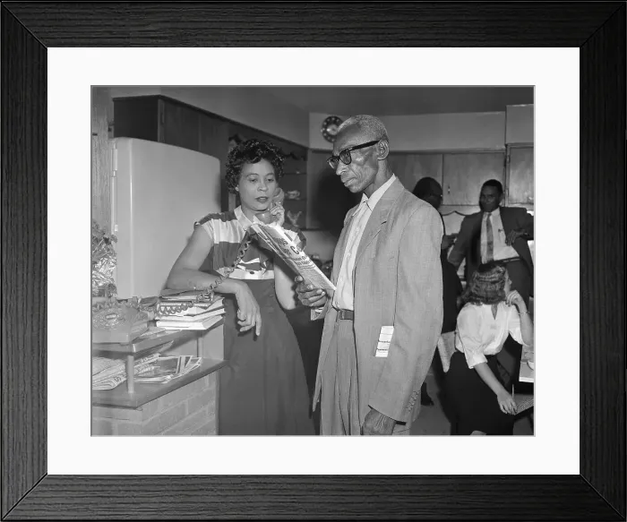 Framed Print : African American Man and Woman in Home Framed Print : African American Man and Woman in Home