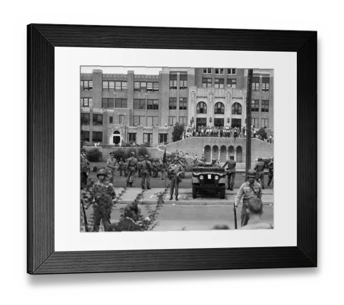 Framed Print : Federal Troops In Front of Central High School Framed Print : Federal Troops In Front of Central High School