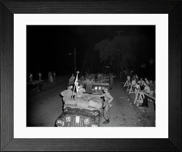 Framed Print : Troops Guarding Students at School Framed Print : Troops Guarding Students at School