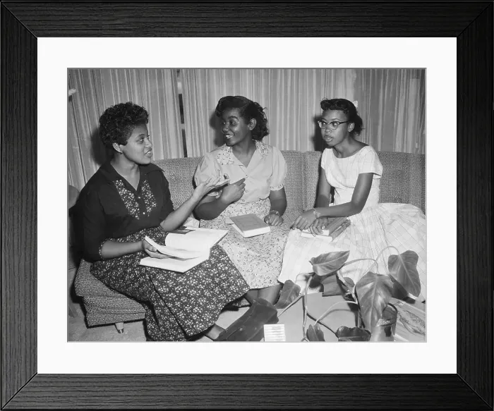 Framed Print : Little Rock Students Talking After First Day of Integration Framed Print : Little Rock Students Talking After First Day of Integration