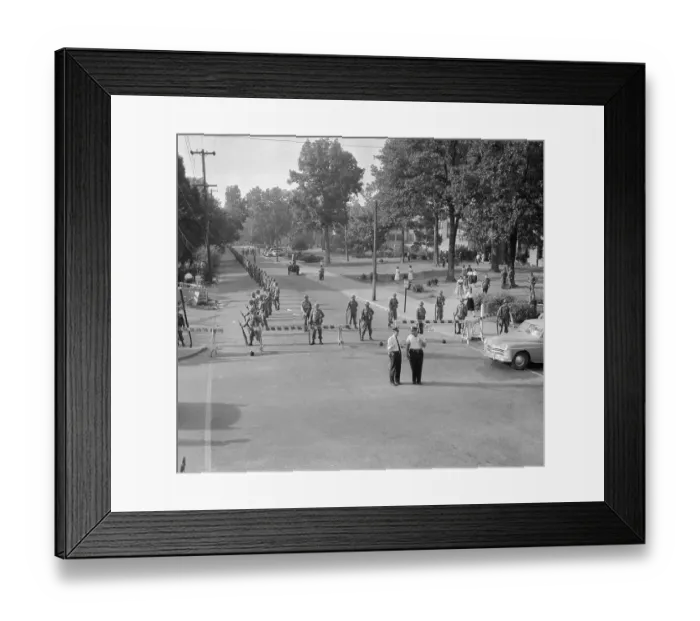 Framed Print : Soldiers Getting in Position at High School Framed Print : Soldiers Getting in Position at High School