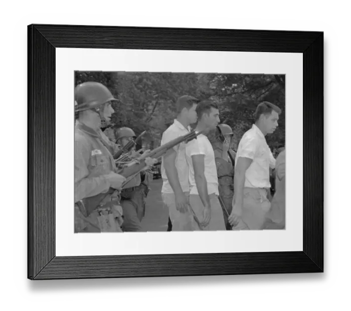 Framed Print : Protesters Amidst National Guardsmen Framed Print : Protesters Amidst National Guardsmen