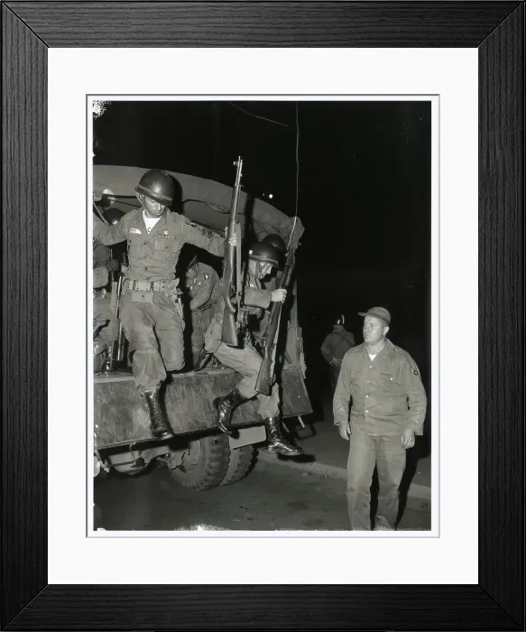 Framed Print : Soldiers Leaving Back of Truck Framed Print : Soldiers Leaving Back of Truck