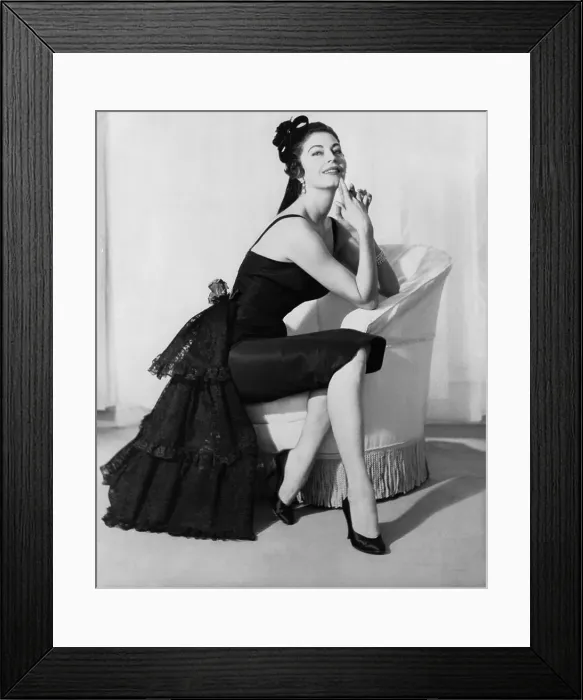 Framed Print : Ava Gardner Modeling Designer Gown Framed Print : Ava Gardner Modeling Designer Gown