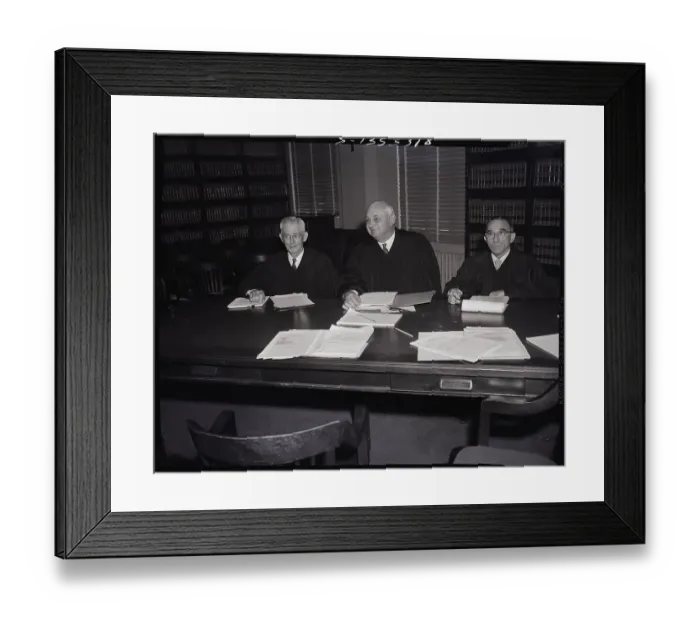 Framed Print : Judges Seated at Desk Framed Print : Judges Seated at Desk