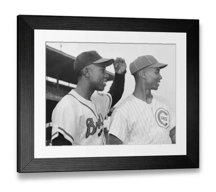 Framed Print : Hank Aaron and Ernie Banks Framed Print : Hank Aaron and Ernie Banks