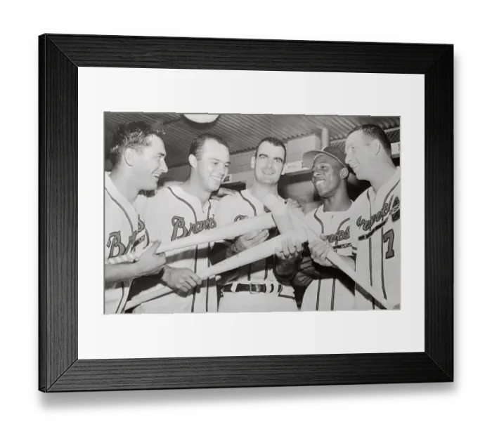 Framed Print : Hank Aaron with Some Teammates Framed Print : Hank Aaron with Some Teammates