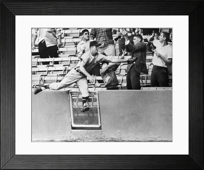 Framed Print : Al Kaline Trying To Catch Home Run Ball Framed Print : Al Kaline Trying To Catch Home Run Ball