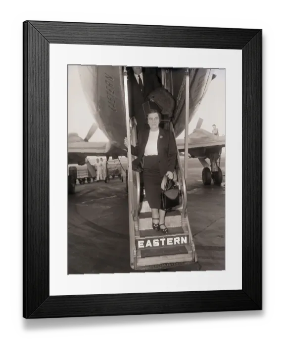Framed Print : Golda Meir Stepping from Plane Framed Print : Golda Meir Stepping from Plane