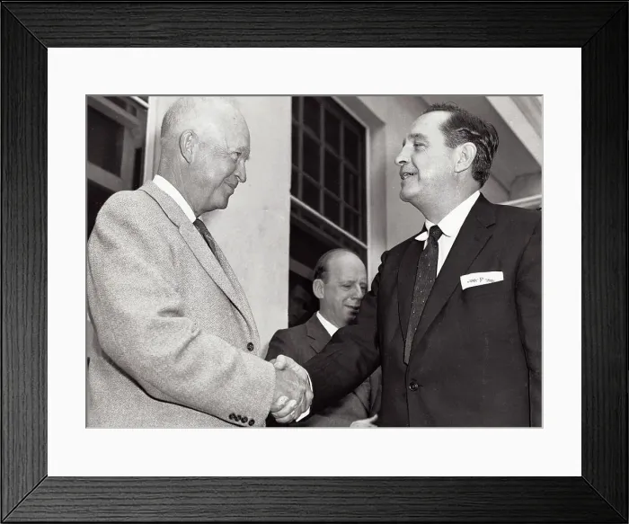 Framed Print : Dwight Eisenhower and Orval Faubus Shaking Hands Framed Print : Dwight Eisenhower and Orval Faubus Shaking Hands