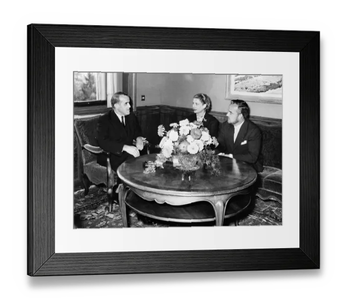 Framed Print : Prince and Princess Rainier and Max Petitpierre Framed Print : Prince and Princess Rainier and Max Petitpierre