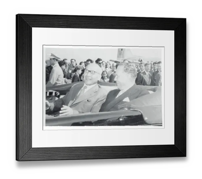 Framed Print : Marshal Tito and Wladyslaw Gomulka in Limousine