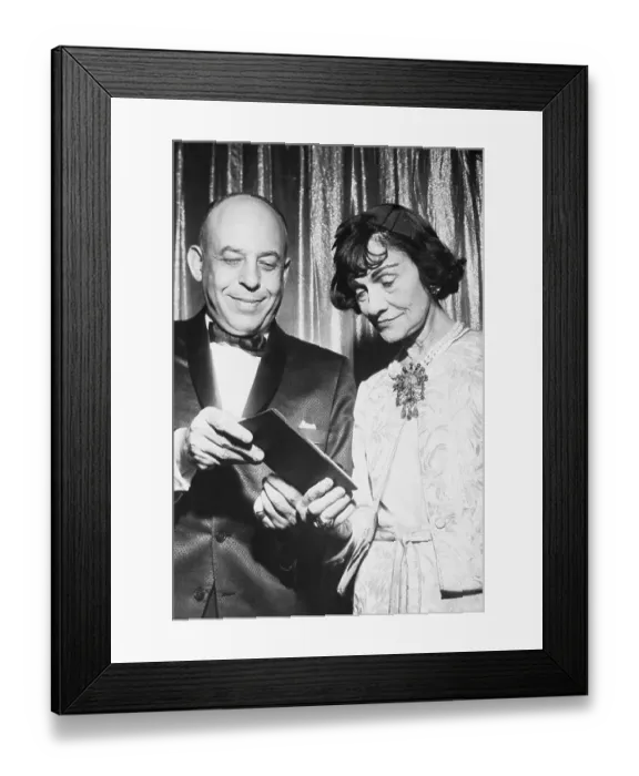 Framed Print : Stanley Marcus Presenting Fashion Award to Coco Chanel Framed Print : Stanley Marcus Presenting Fashion Award to Coco Chanel