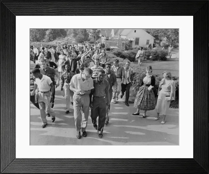 Framed Print : African American Students Taunted By White Students Framed Print : African American Students Taunted By White Students