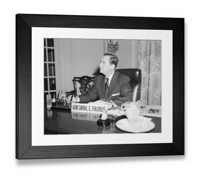 Framed Print : Gov. Orval Faubus Seated At Desk Framed Print : Gov. Orval Faubus Seated At Desk