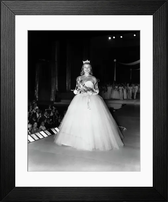 Framed Print : Miss America of 1958 Walking Down Runway Framed Print : Miss America of 1958 Walking Down Runway