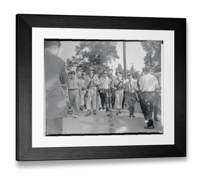 Framed Print : National Guardsmen and Protesters in Little Rock Framed Print : National Guardsmen and Protesters in Little Rock