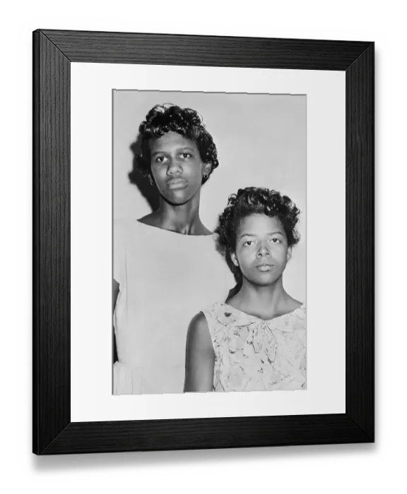 Framed Print : Portrait of Jane Hill and Elizabeth Echford of Little Rock