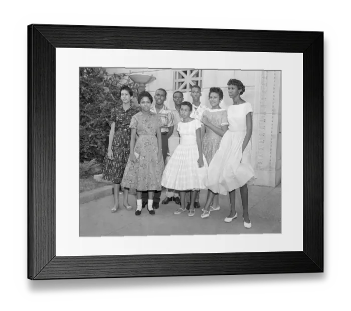 Framed Print : Portrait of Eight of The Little Rock Nine Students Framed Print : Portrait of Eight of The Little Rock Nine Students