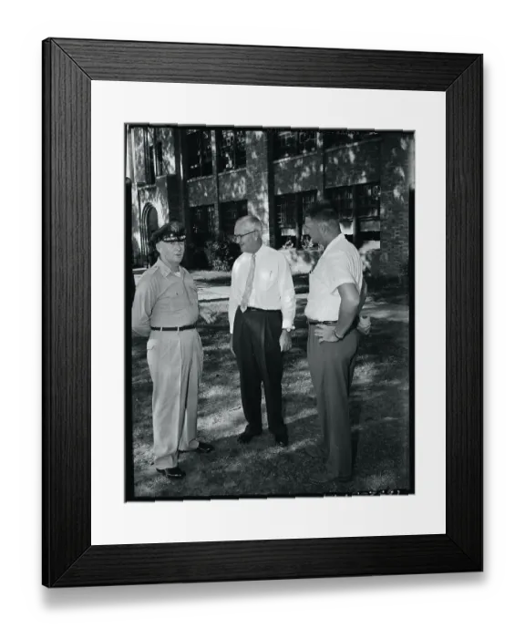 Framed Print : General Talking to School Principal Framed Print : General Talking to School Principal
