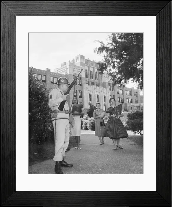 Framed Print : Arkansas National Guardsman at Central High School Framed Print : Arkansas National Guardsman at Central High School