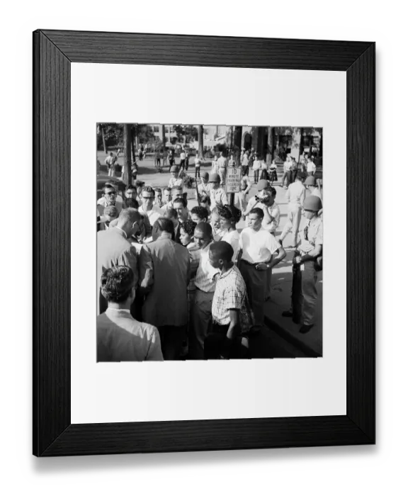Framed Print : National Guard Blocking Students Framed Print : National Guard Blocking Students