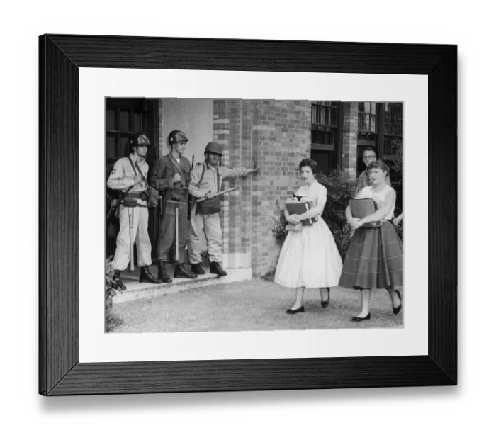Framed Print : National Guard Watching Over Students Framed Print : National Guard Watching Over Students