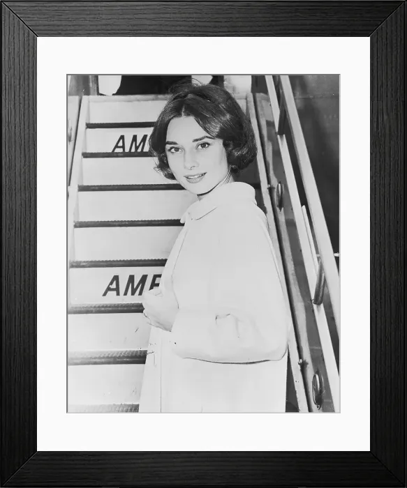Framed Print : Audrey Hepburn Boarding American Airlines Airplane Framed Print : Audrey Hepburn Boarding American Airlines Airplane